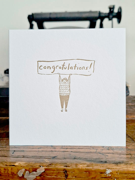 Congratulations Letterpress Greetings Card