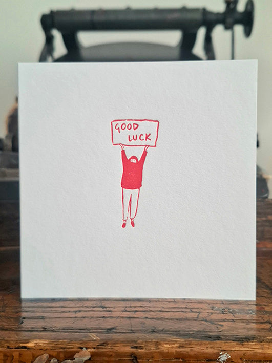 Good Luck Letterpress Greetings Card