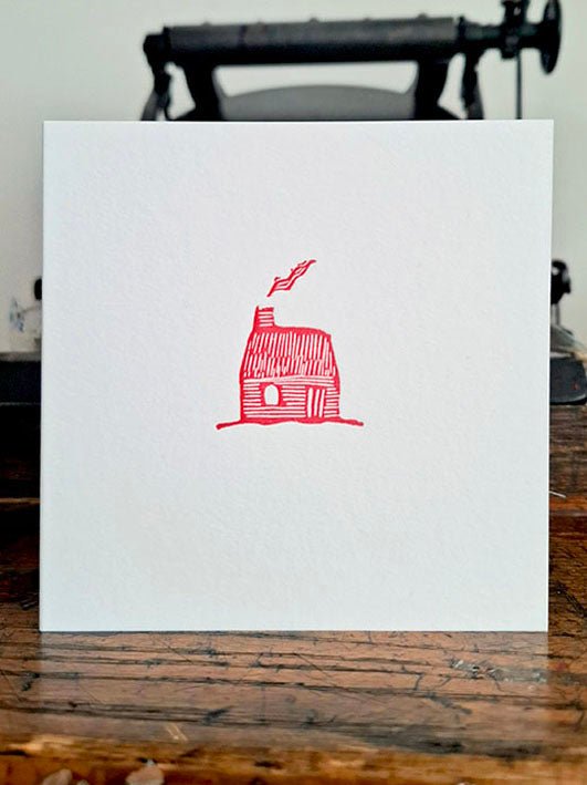 Tiny Red Cottage Letterpress Greetings Card