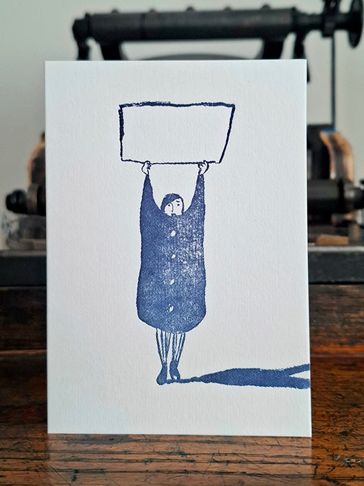 Blank for your Message (One Sign) Letterpress Greetings Card