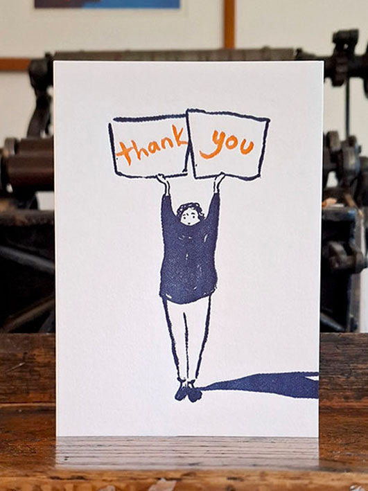 Thank You Letterpress Greetings Card